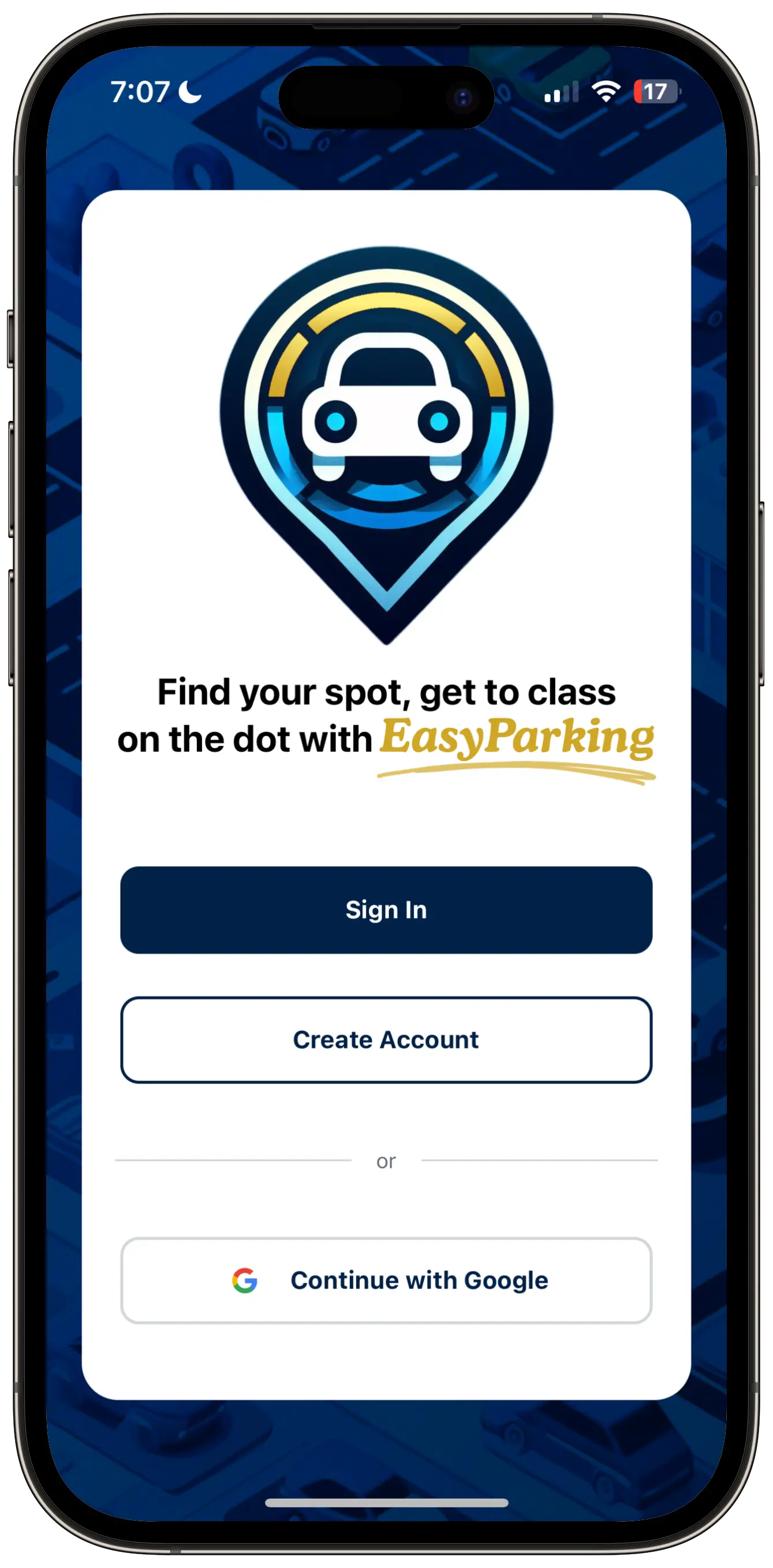 EasyParking App Layout